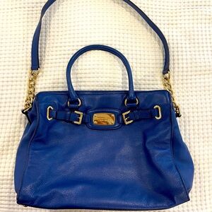 Michael Kors blue leather handbag